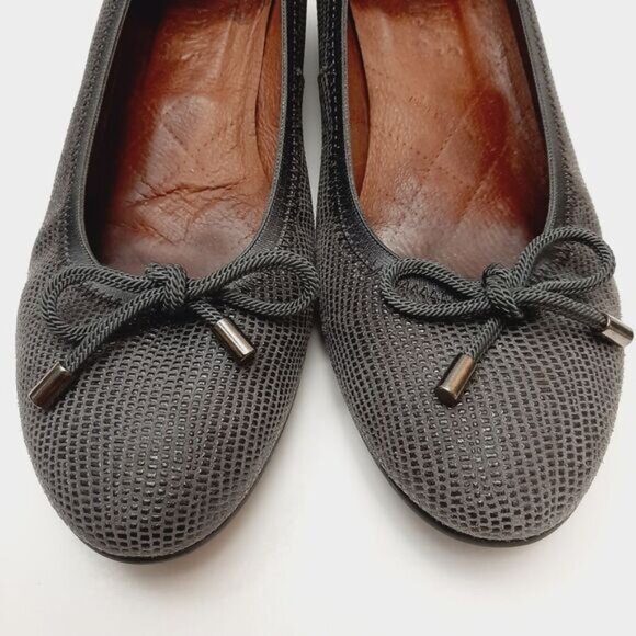 HISPANITAS Spain Textured Chunky Block Heel Pumps w/ Bow Grey Sz 9.5 | Eur 41 - Picture 7 of 16